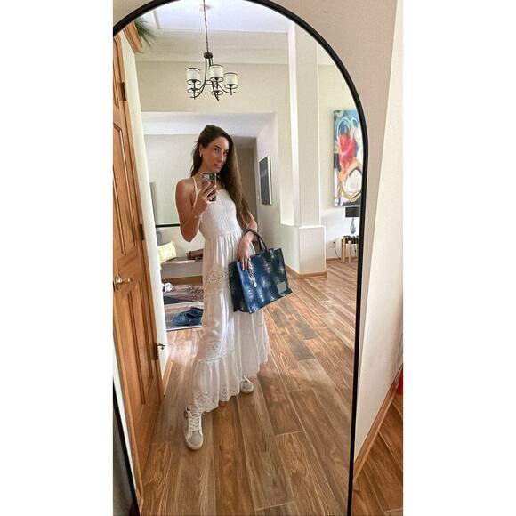 SANDRO Denim Tie-Dyed Kasbah Magnetic Button Closure Open Pocket Grunge Bag - Picture 11 of 13